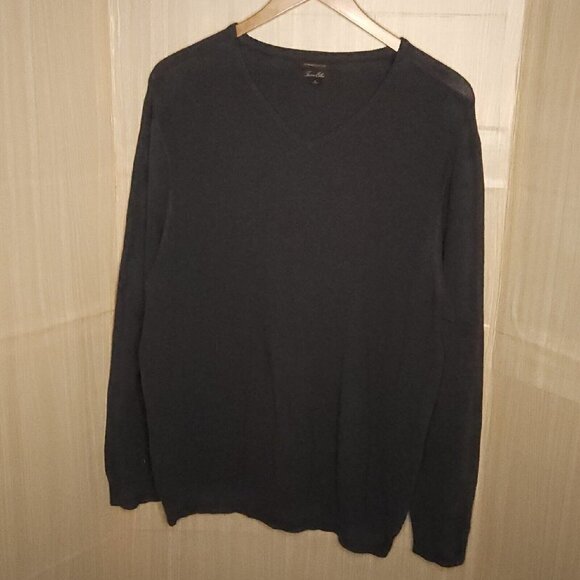 Tasso Elba Mens Grey Lightweight V Neck Sweater XL - Picture 1 of 5